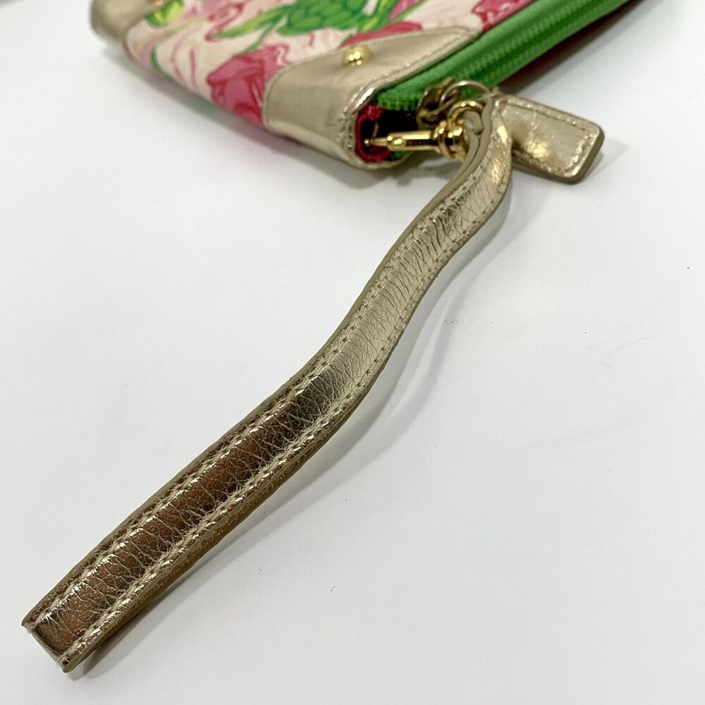 LILLY PULITZER Coming In Hot Wristlet Wallet With Detachable Strap METALLIC Trim - Picture 3 of 11